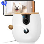 Mini 360° 2K Pet Camera – Treat Tossing, Auto-Tracking Indoor Cam with App & 2-Way Audio